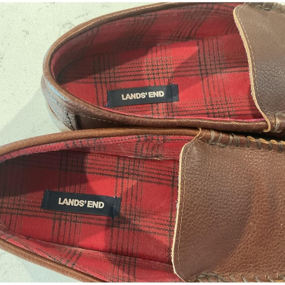 Lands’End Blake Shelton Men’s Plaid Leather Slippers size 12 Excellent Condition - Picture 3 of 4